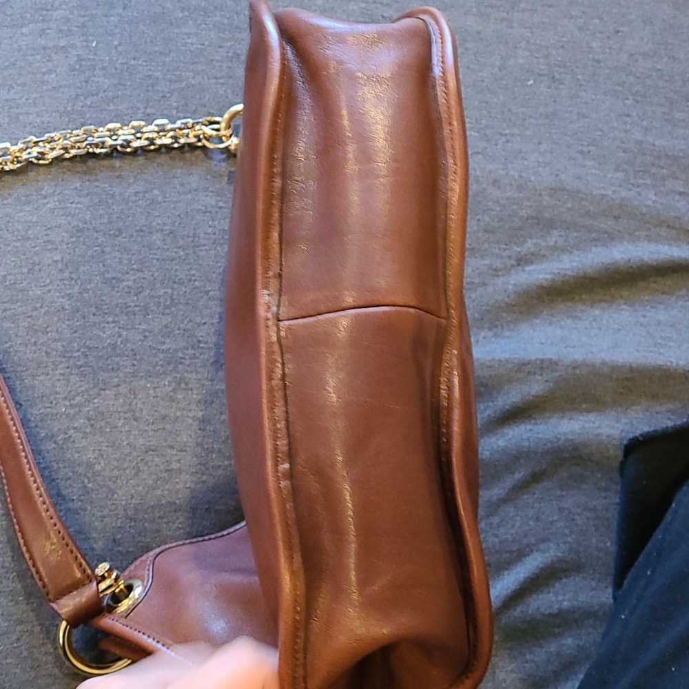 Tory Burch Brown Leather Saddle Shoulder Bag - Picture 3 of 10